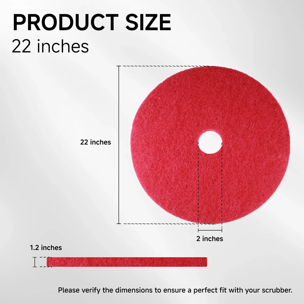 22 Inch Red Floor Scrubber and Buffer Pads