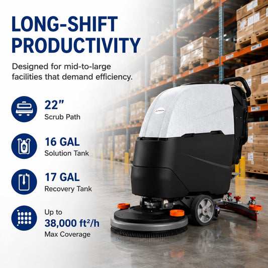 AF2217 22-Inch Self-Propelled Walk-Behind Floor Scrubber