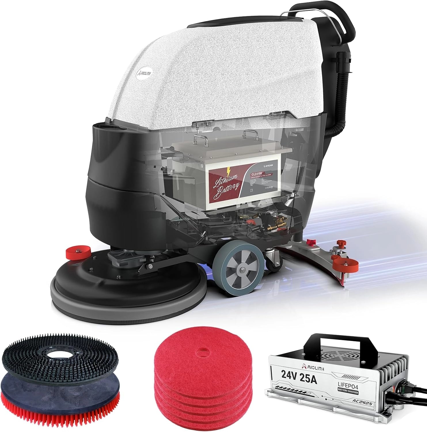 AF2217 floor scrubber with accessory