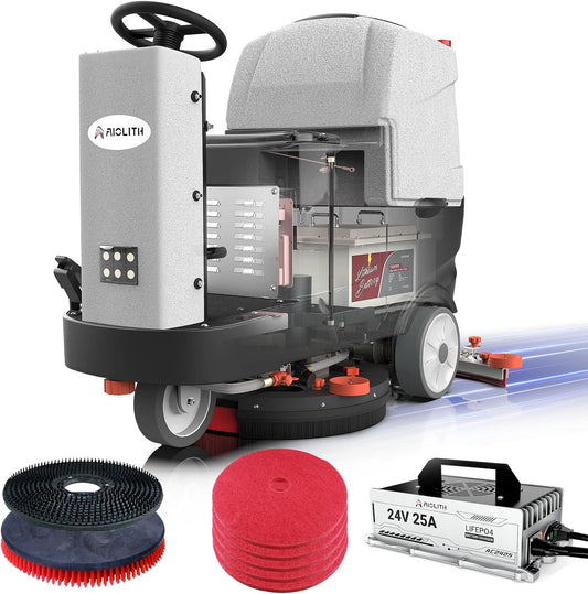 AF2225 Micro Ride-On Floor Scrubber Dryer – 22” Lithium Cleaning Machine, 25 Gal Tank