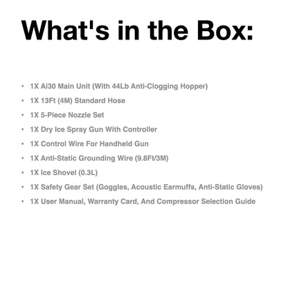 Machine de projection de glace sèche AI30 avec 5 buses et trémie de 33 lb