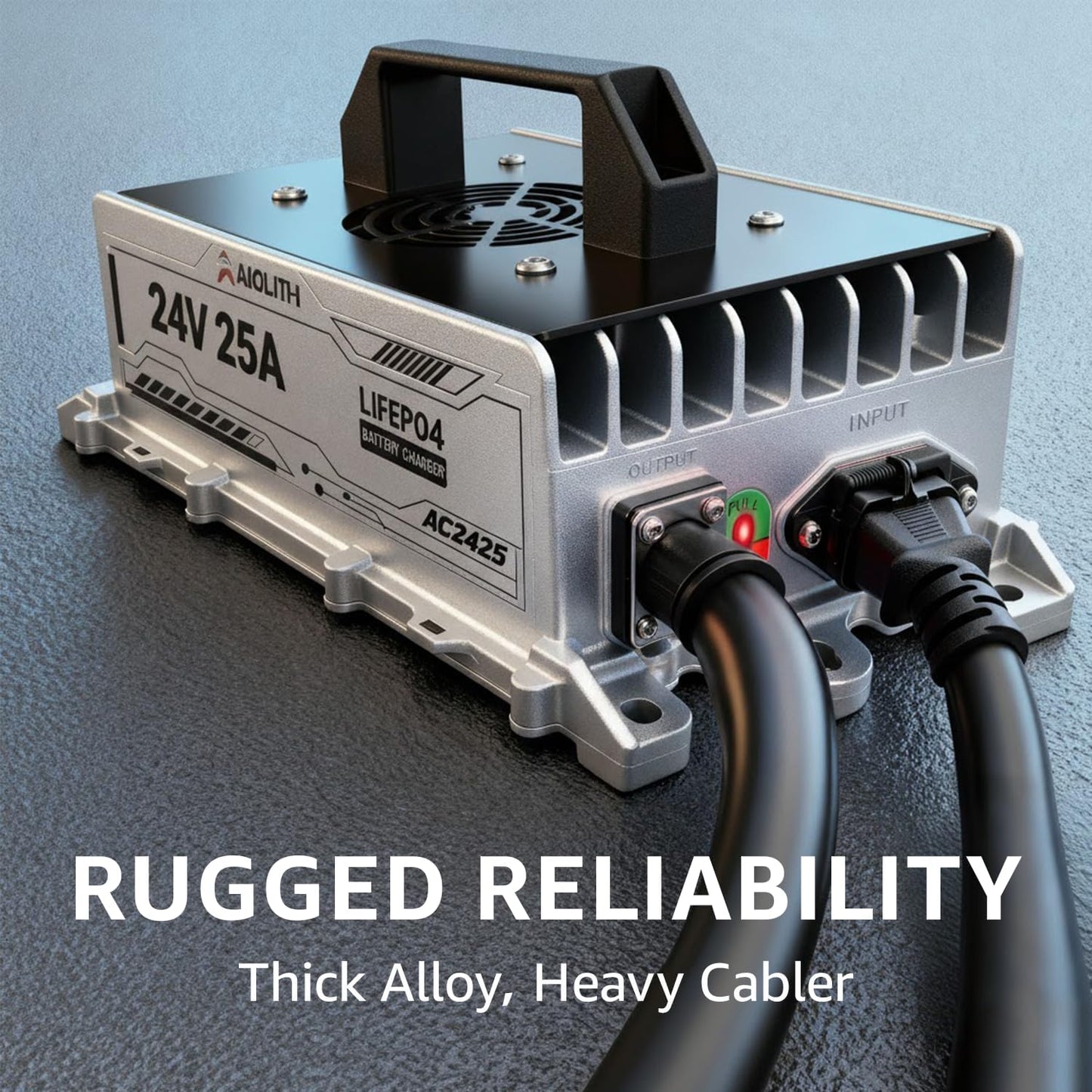 29.2V 25A Charger for 24V LiFePO4 Battery, IP65 Waterproof, Golf Cart, Marine, Forklift