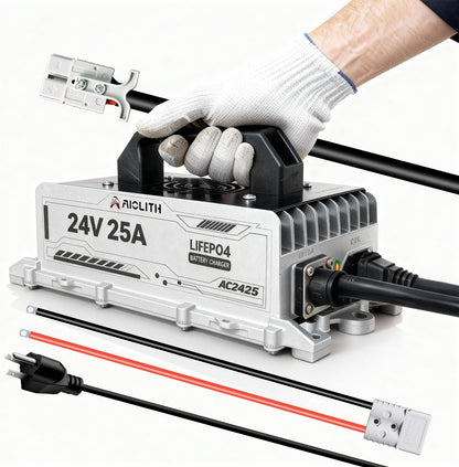 29.2V 25A Charger for 24V LiFePO4 Battery, IP65 Waterproof, Golf Cart, Marine, Forklift