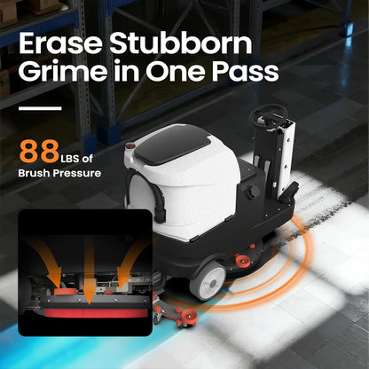 AF2225 Micro Ride-On Floor Scrubber Dryer – 22” Lithium Cleaning Machine, 25 Gal Tank