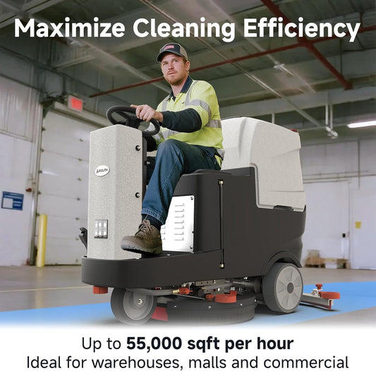 AF2225 Micro Ride-On Floor Scrubber, Lithium Battery, 22 in Cleaning Path, 25 Gal Tank, 55,000 sq ft/hr