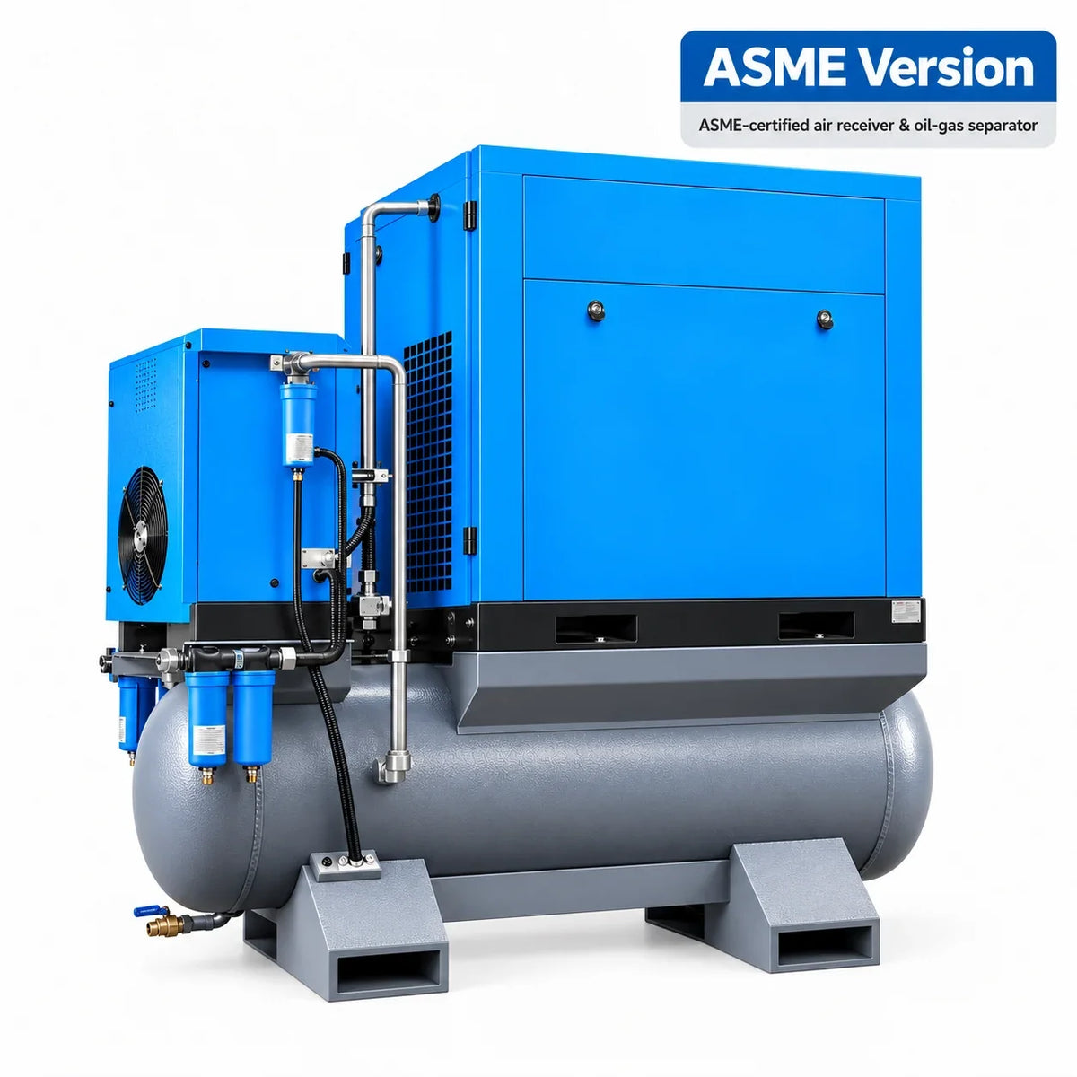 AIOLITH AI30 system ASME Version blue 20HP compressor rear side view