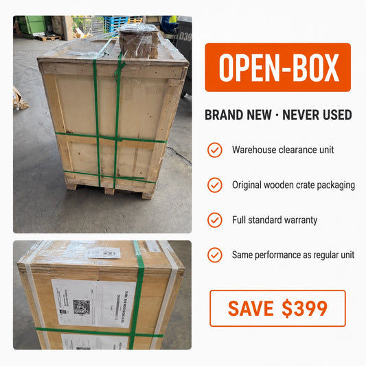 Brand-new AIOLITH AI30 open-box dry ice blaster packed in its original wooden shipping crate