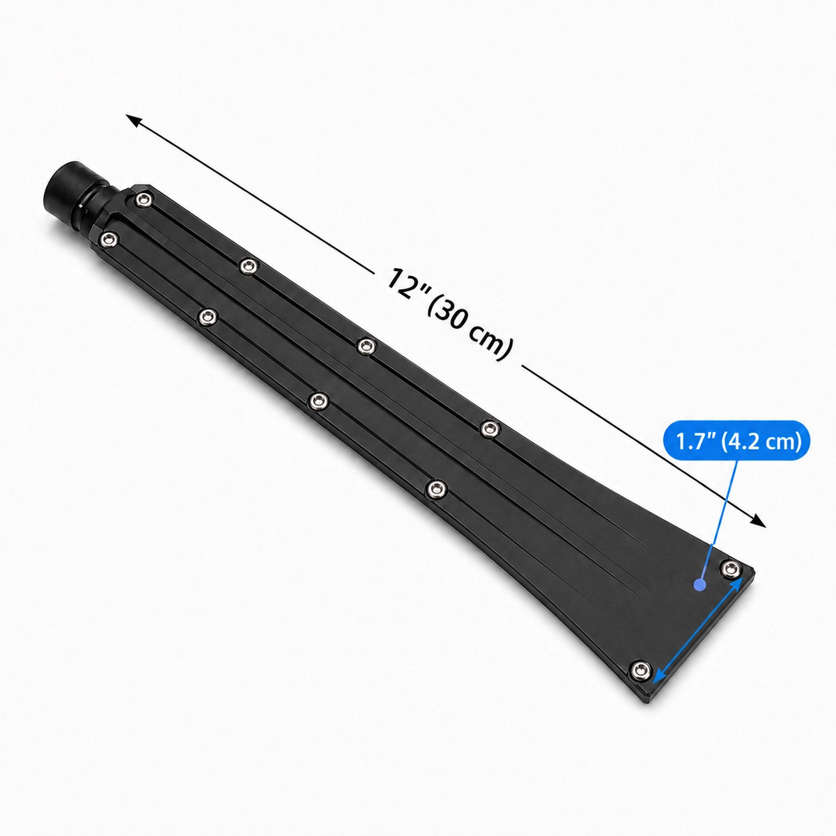 Aiolith DN30-F wide fan aluminum nozzle dimensions, 12 inches long and 1.7 inches wide