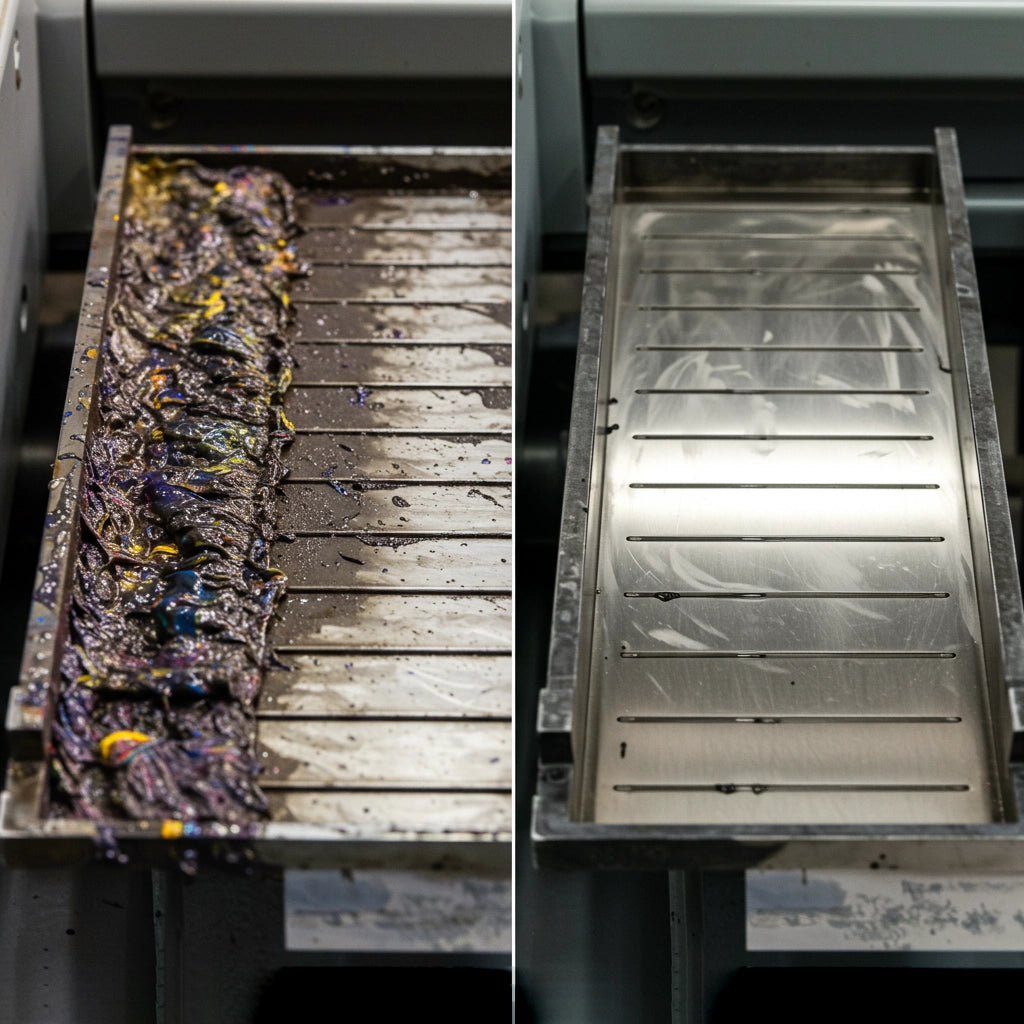 dry ice blasting ink tray