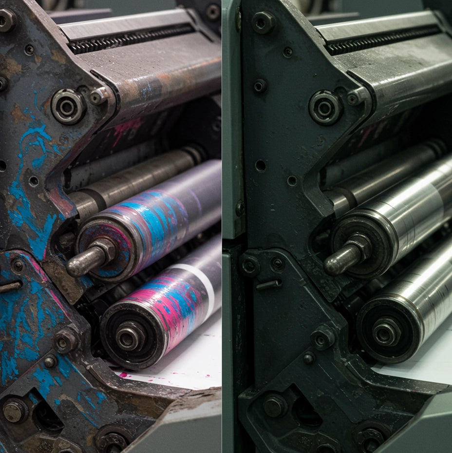 dry ice blasting paper feed guide systems