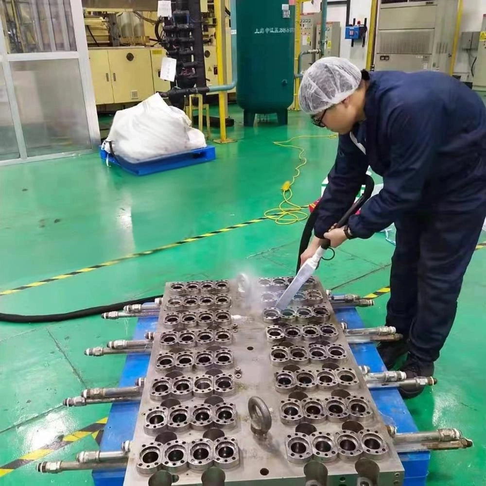 dry ice cleaning multi cavity plastic injection mold