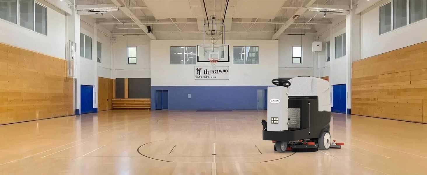 floor scrubbers on basketball courts