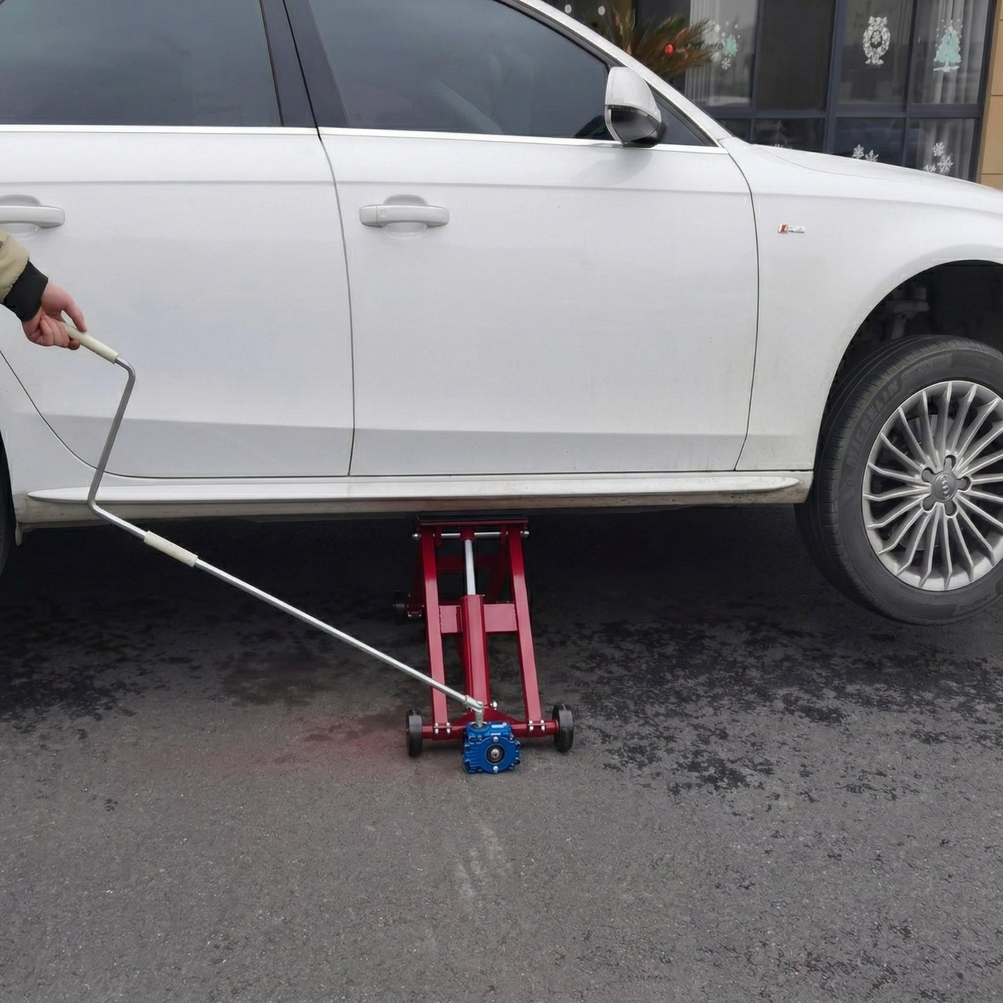 ACL2025 Portable Car Lift 4400 lbs with 5500 lbs Scissor Jack, 3-Stage Telescopic Garage Lift